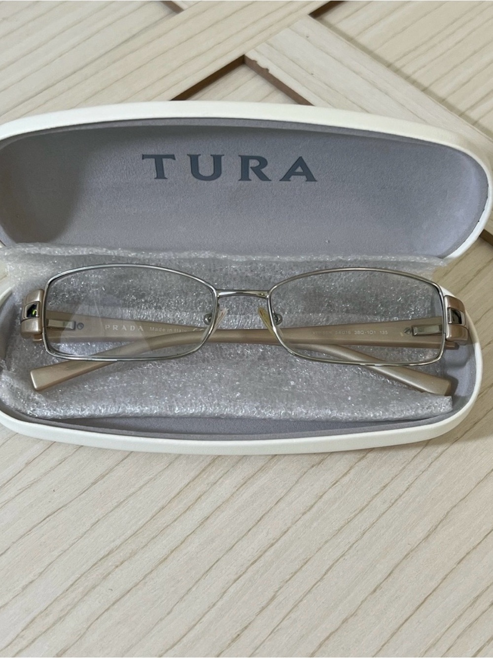 Prada VPR 66H 3BQ-101
Square Beige Silver Eyeglasses
Optical Frame 52-16-135 - Picture 7 of 7